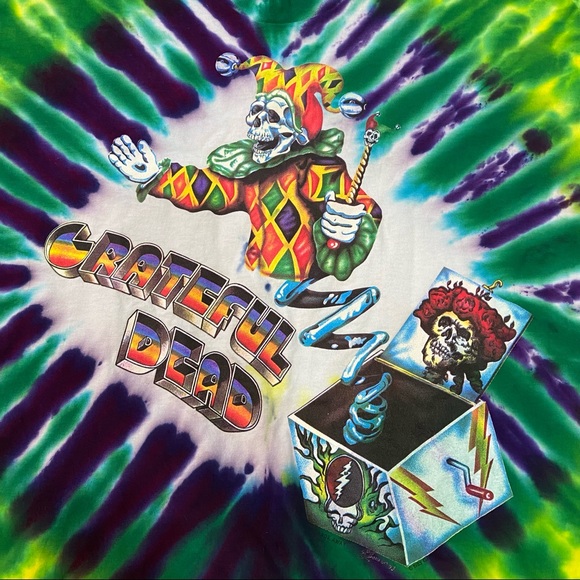 Vintage Grateful Dead Tie-Dye Skeleton Jack in the Box T-Shirt XXL - Picture 1 of 14